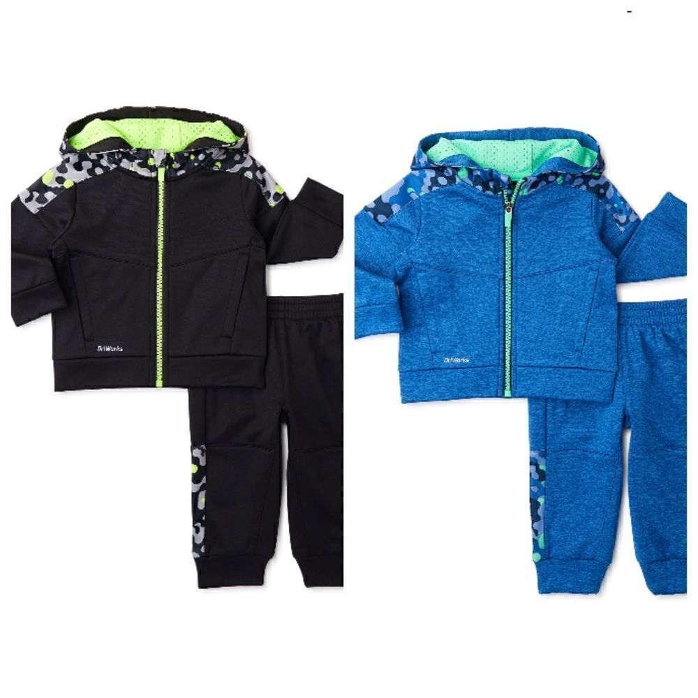 BABY BOYS ATHLETIC Fleece Hoodie Jacket & Pants 2-Piece Set, 2-Pack Size 18M